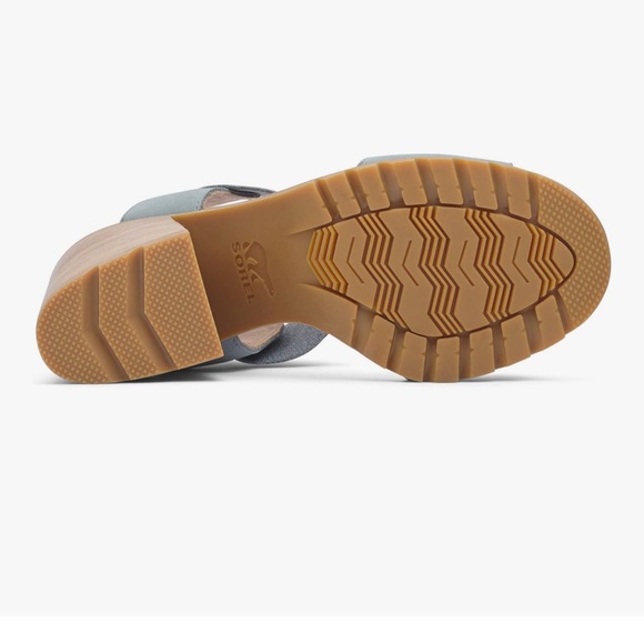 Sorel Women Blue Gray Leather Block Heel Ankle Strap Sandals Size 6 - Picture 12 of 12